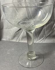Clear Glass Champagne Coupe Glass Round 7 in Dia x 9.5 in H