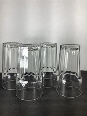 Set Of 4~Libbey Duratuff Gibraltar 20oz Clear 8 Paneled Glass Tumblers ~New