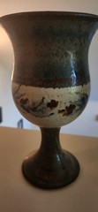 Hand Thrown Art Pottery Chalices Goblets Set Of 5 Unknown Signature
