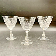 Tiffin-Franciscan Enchanted Crystal Water Goblet Wine Glass – Set of 3 – 6″ EUC