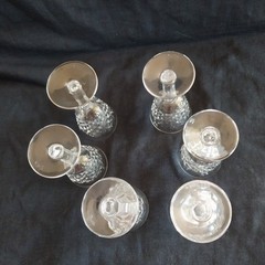 Vtg Waterford Crystal ALANA Decanter & 6 Liqueur Footed Shot Glasses 3.5″ Set