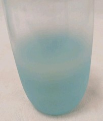 1950 West Virginia Blendo Water Glass Tumbler Frosted Turquoise Gold Party MCM