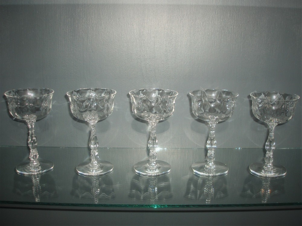 FOSTORIA CELLINI (LOOP OPTIC) CHAMPAGNE/SHERBETS