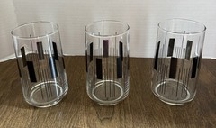 Mid Century Modern Highball Glasses Set of 3 Vintage