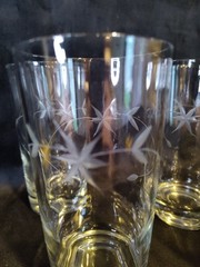 VINTAGE High Ball Tumbler Etched Crystal, Set Of Seven