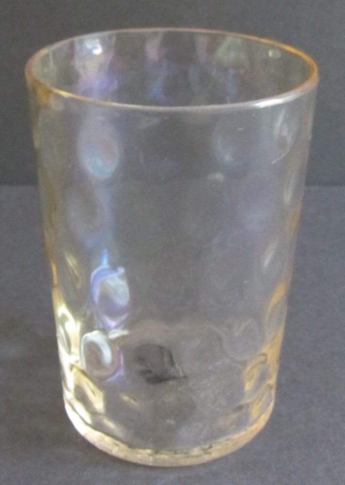 VINTAGE CITRON INVERTED BABY THUMB PRINT PATTERN GLASS TUMBLER~3 3/4″~XLNT COND