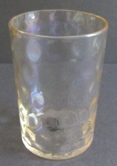 VINTAGE CITRON INVERTED BABY THUMB PRINT PATTERN GLASS TUMBLER~3 3/4″~XLNT COND
