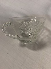 Vtg Anchor Hocking Grape Clear Glass Tea or Punch Cup Set Of Twelve (12)