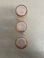 HAZEL ATLAS 3 Moderntone Depression Era Pink Small Tumbler Juice Cordial Glasses