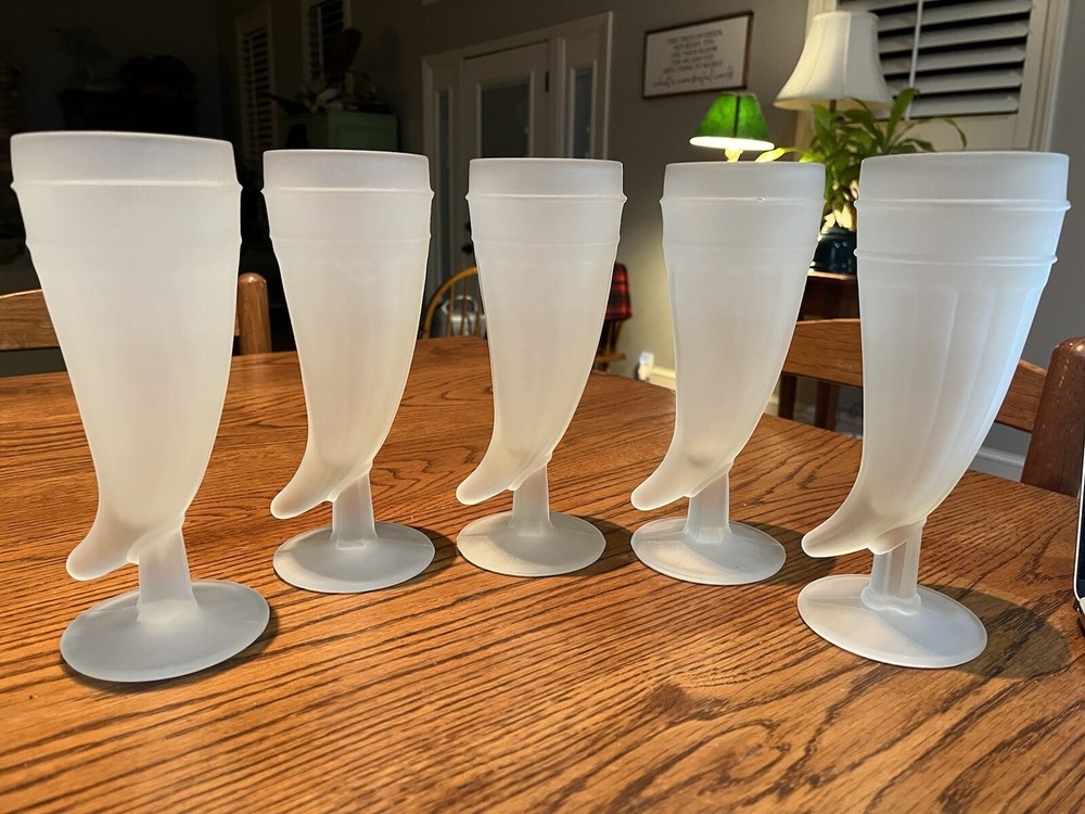 Vintage «Horn” Frosted Glass, price is for one