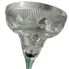 Cristal D’Arques-Durand Sombrero Pattern Margarita Glasses Green Stem