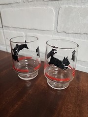 Federal Glass Vintage Scottie Scottish Terrier Juice Tumbler Glasses Set Of 2