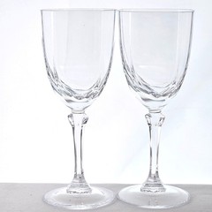 Cristal D’Arques Chambery Crystal Water Glasses 7.25″ Set/2 square wine goblet