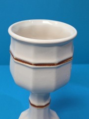 Set of 2 Pottery Gobelet Vintage Pottery Cream/Gold