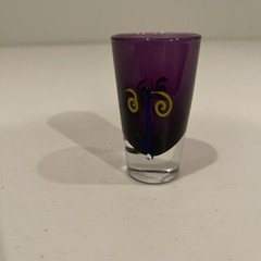 Fineline Studios Art Glass Kerry Feldman 1993 Signed Shot Glass Purple Picasso