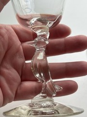Vintage Tuxedo Penguin Stem Art Nouveau Glass Wine Manhattan Cordial Set Of 2