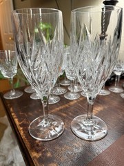 Gorham Crystal STAR BLOSSOM (2) Iced Tea Glasses MINT Condition Priced to SELL