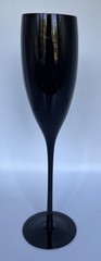 Vtg Mikasa Elite Black Fluted Champagne Flute 10 1/8” Blown Glass Set Of 4