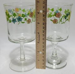 4 Vintage Corelle Expressions Meadow Stemware/ Goblet