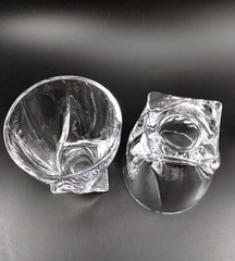(4) MIKASA CRYSTAL~»Motion» Twist Base~Double Old Fashion Glasses~3.75″~PRISTINE