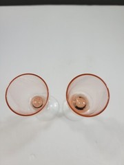 Set of 2 Blush Pink Glass Cordial Twisted Stem 6 1/4″ Tall