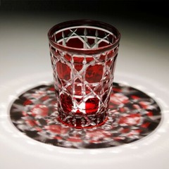 Bohemian Czech Style Hand Cut To Clear Crystal Drinkware Whisky Wine Glass Red