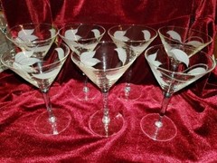 VNTG Total Of 28 WATER WINE Champ. Etc. STEMS Etched Dorothy THORPE Barware GLAM