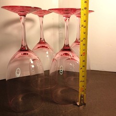 RARE Fostoria SILHOUETTE PINK 2Pc Set Imperfect Elegant Glass 7″ Wine Stems