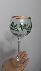 Lenox Holiday 16 oz. Balloon Wine Glasses, SET of 6 ~ Gold Trim, 8.25″ MINT