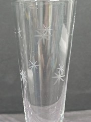 Set of 8 Vintage MCM Starburst Glasses C G Quartzex Star Dust footed Cordial 5″