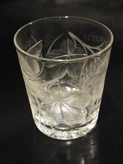 DORFLINGER DEEP CUT GRAPES AND LEAVES SMALL SHOT WHISKEY JUICE GLASS TUMBLER 2.5