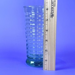 Vtg Libbey Sirrus Spanish Green Ribbed Cooler Tumbler Water Glass 16 oz 6.25″