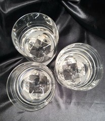 Rosenthal Studio Line SKAL Square Base Frosted Accent Whiskey Glasses Set Of 3