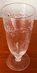 Vintage Etched Crystal Water Glassware – 7″ – 1940s 1950s – Excellent Condition