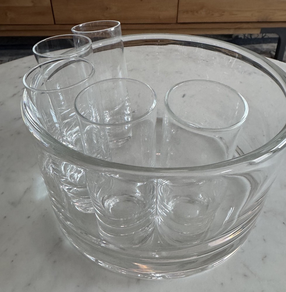 Vintage/Krosno Poland 6-piece vodka serving set Crate & Barrel