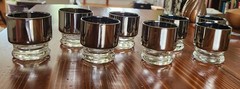Vintage Dorothy Thorpe Style Cocktail Glasses With Platinum Fade Set Of Eight