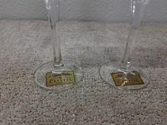 Fluted Champagne Christiana Platinum by Noritake Set Of 2 Gold Rimmed