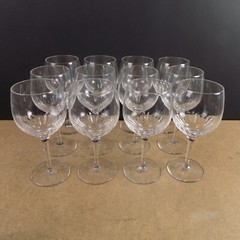 12 Lenox Radiance Crystal Water Glasses Goblets 7″ tall Cut Bowl Signed