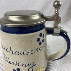 Westerwälder Steinzeug Beer Stein Lidded Stoneware Mug Zinn Pewter Germany
