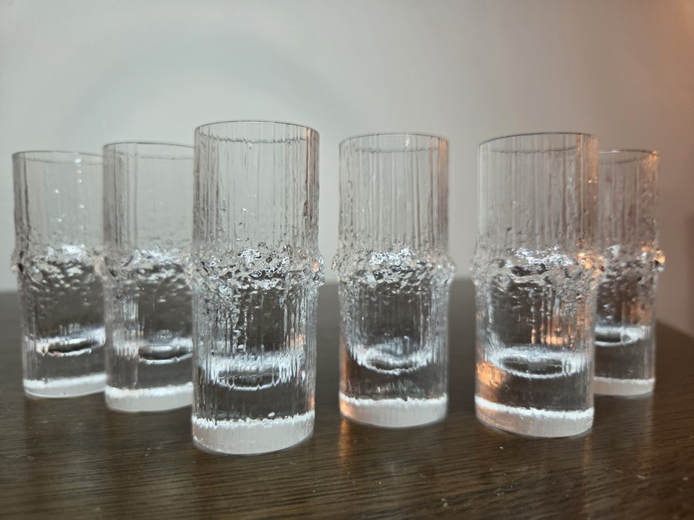 Iittala Niva Shot Glasses (SET OF 6) by Tapio Wirkkala -2.75″ ca.1971-1992
