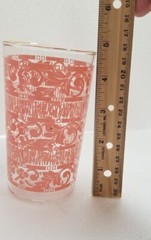 2 VINTAGE 1950’s Chantilly Pink 22K Gold rim Drinking Glasses ~Anchor Hocking