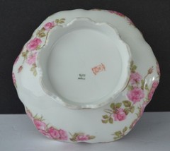 Limoges Large Groups of Roses Gold Serving Bowl