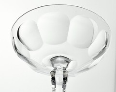 1940s Vintage Kosta-Boda Crystal Panel Coupe Compote Stem Bowl 5” Signed