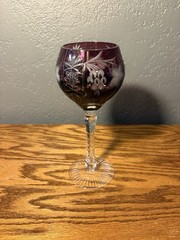 AJKA MARSALA Cut-to-Clear Crystal Wine Glasses, Set of 4 Multicolor