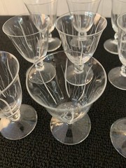13 White Wine Glasses Model Orval Cut Crystal Daum H: 9.5 cm (Price Per Piece)