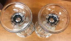 Set of 2 Heavy Glass Vintage Ice Cream Sunday Serving Glasses