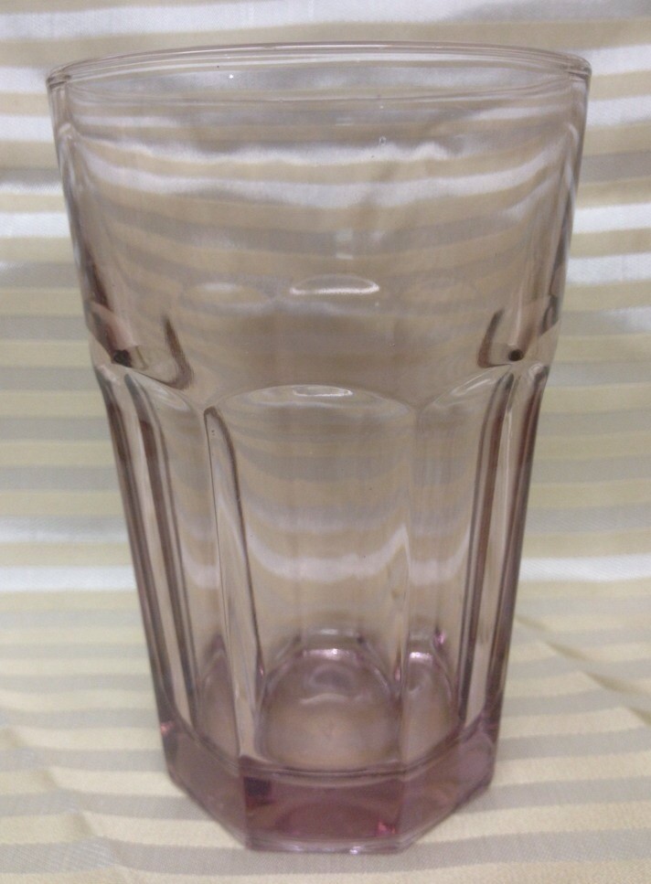Libbey Duratuff Gibralter 14 Oz Flat Tumbler (s) 5 1/8″ Tall Pink Mint !!