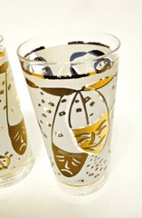 4 Vintage Starlyte Comedy & Tragedy Theatre Mask Cocktail Highball Glasses