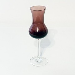 Vintage Set of 6 Amethyst Grappa Purple Stemmed Cordial Aperitif Glasses 6.5″ h