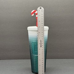Starbucks Disneyland Studded Holiday Tumbler 24oz Mickey Mouse Candy Cane Cup